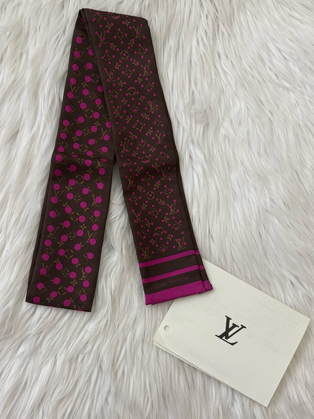 Authentic 2006 Louis Vuitton Monogram Perforated Print Bandeau in Fuchsia